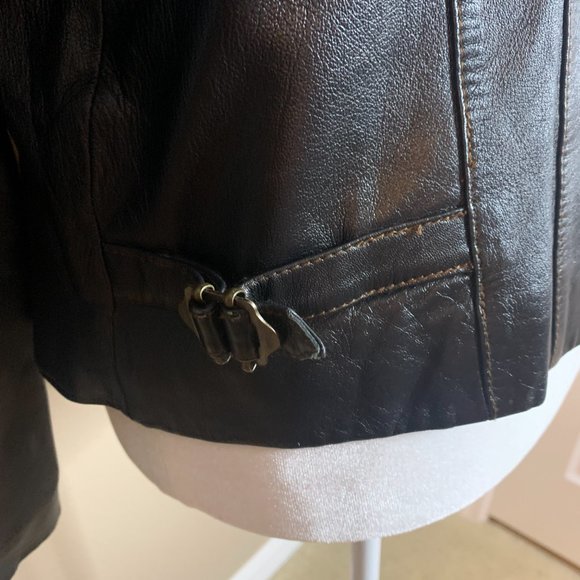 Guess Black Leather Jacket - Picture 3 of 6